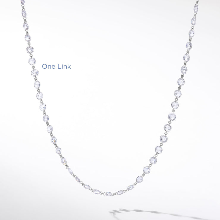 64Facets Rose Cut Diamond Chain Necklace in Platinum and 18K Gold