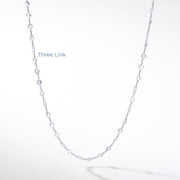 64Facets Rose Cut Diamond Chain Necklace in Platinum and 18K Gold