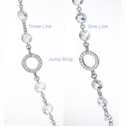 64Facets Rose Cut Diamond Chain Necklace in Platinum and 18K Gold