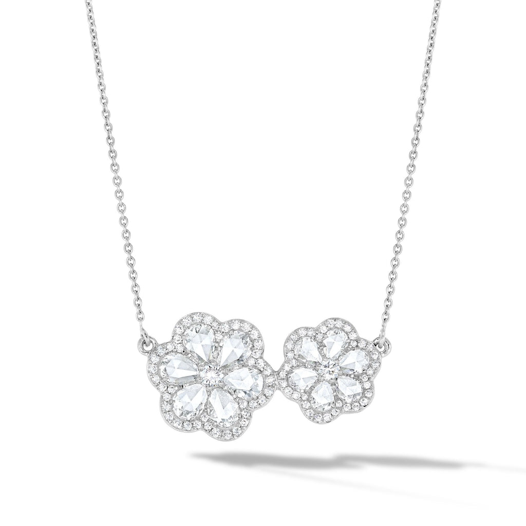 Buy Diamond Necklace Set In 18K Rose And White Gold Online | Madanji Meghraj