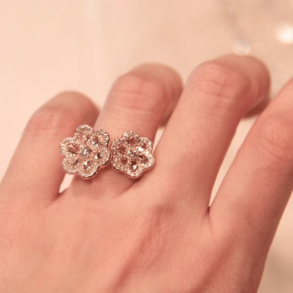 Double on sale flower ring