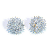 64Facets rose cut diamond spiked stud earrings