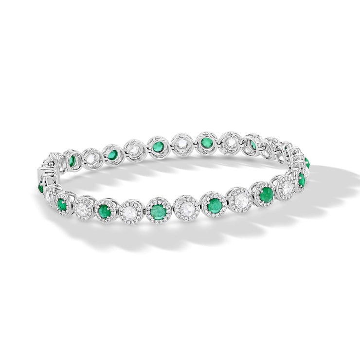 Simulated CZ diamond and Emerald green gemstone bracelet | Ratnali Jewels –  ratnalijewels