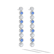 64Facets Sapphire and Diamond Dangly Drop Earrings in 18K Gold