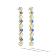 64Facets Sapphire and Diamond Dangly Drop Earrings in 18K Gold