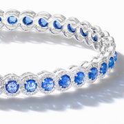 Elements Bangle. Rose-cut sapphire bangle accented with brilliant cut diamonds in micro-pave setting.