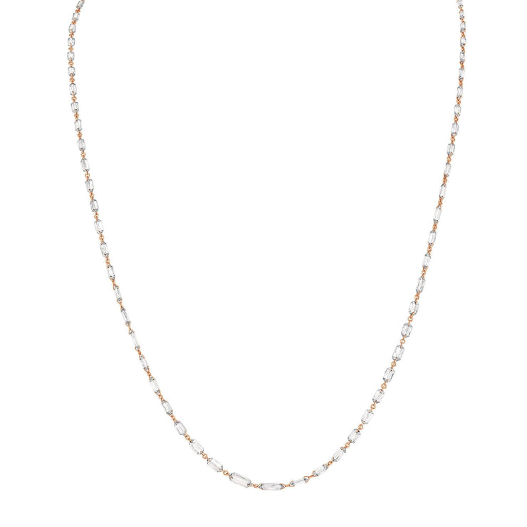 64Facets flat briolette diamond chain necklace in 18k gold