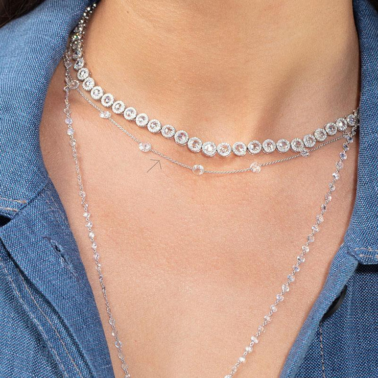 14k 1/2ct Five LG Diamond Station Necklace – nzjewellers