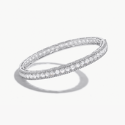 Linear Diamond Bangle. Rose Cut diamonds accented by smaller brilliant cut diamonds.