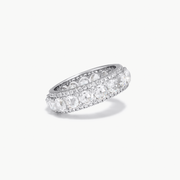 Linear Diamond bangle. Rose Cut Diamonds accented by smaller Brilliant Cut Diamonds.