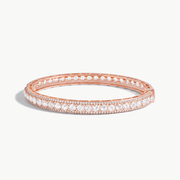 Linear Round Diamond Bangle (9.50 carat) in Rose Gold