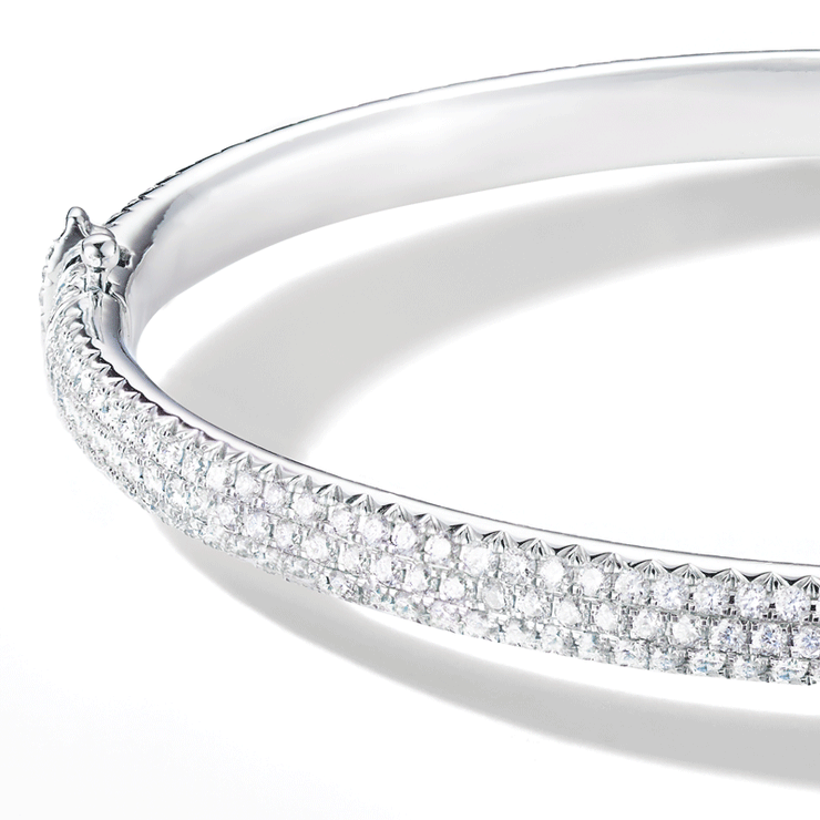 Pave Diamond Eternity Bangle Bracelet - Nuha Jewelers