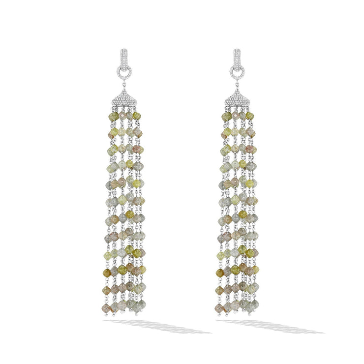 64facets rough diamond tassel earrings 