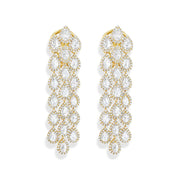 64facets rose cut diamond cascade dangle earrings in 18k gold