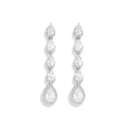 64facets rose cut pear shaped diamond droplet dangle earrings