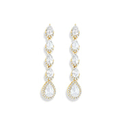 64facets rose cut pear shaped diamond droplet dangle earrings