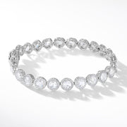 Diamond Tennis Bracelet. Round rose-cut diamonds accented by round brilliant-cut diamonds. 18k White Gold.