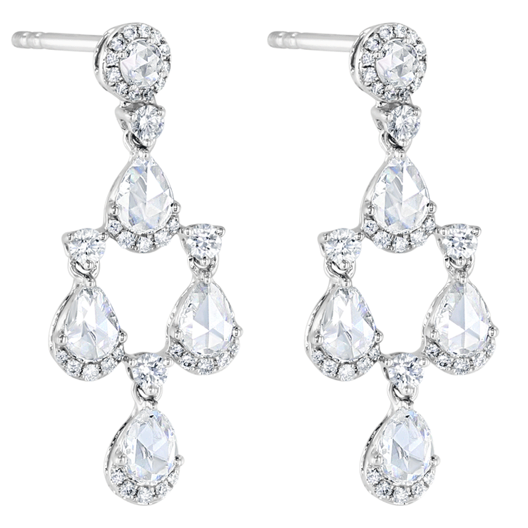 64Facets diamond chandelier earrings in 18k gold