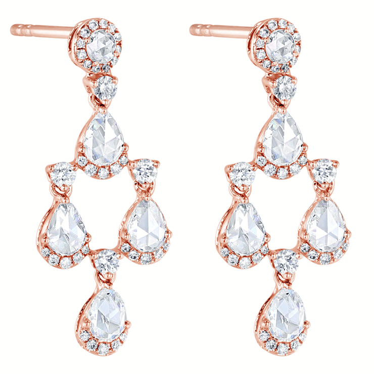 64Facets diamond chandelier earrings in 18k gold