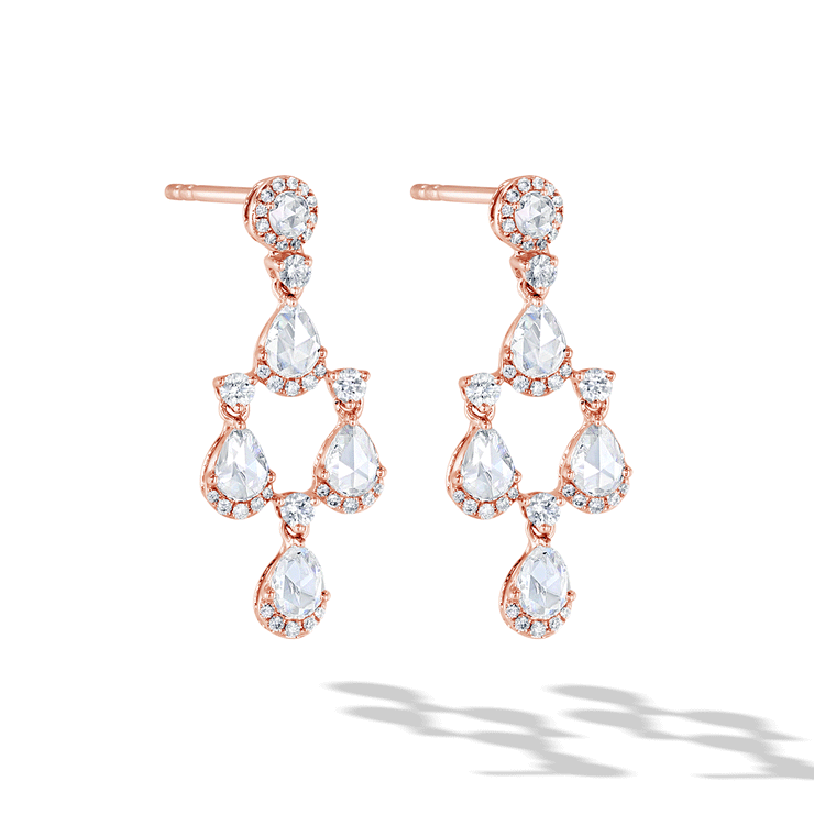 64Facets diamond chandelier earrings in 18k gold