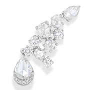 64Facets Diamond Crawler Earrings with Rose Cut and Brilliant Cut Diamonds set in 18k Gold