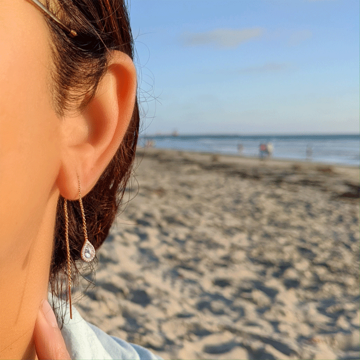 64Facets Needle and Thread Diamond Earrings in 18K gold from the serendipity collection