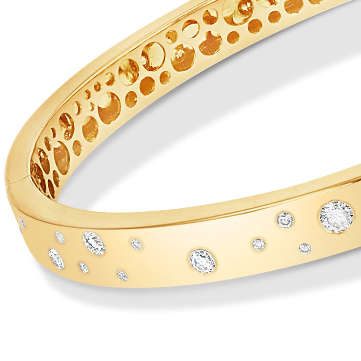 64Facets Gold and Diamond Bracelet Bangle