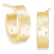 64facets gold and diamond Stardust Astral hoop earrings with rose cut diamonds and 18k gold