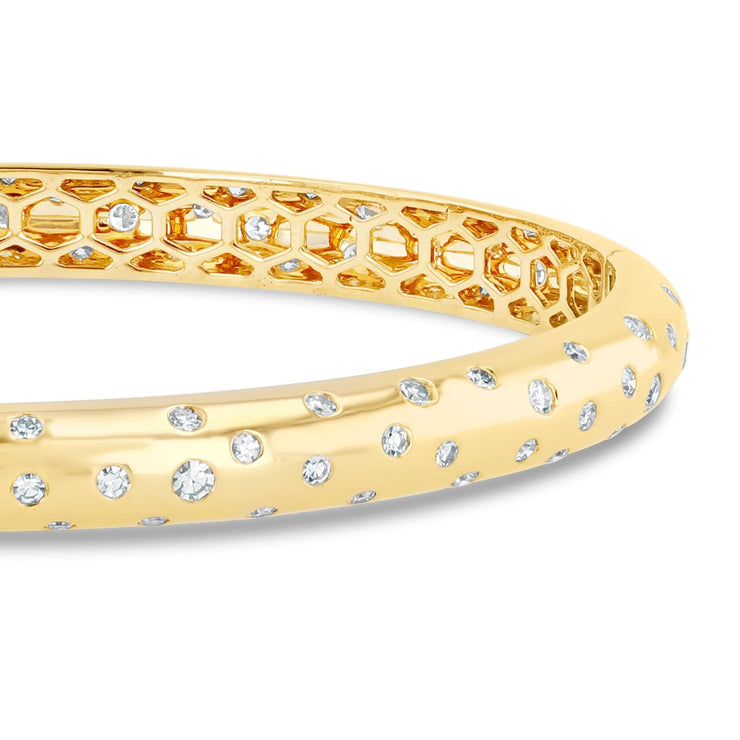 64facets gold and diamond bangle bracelet