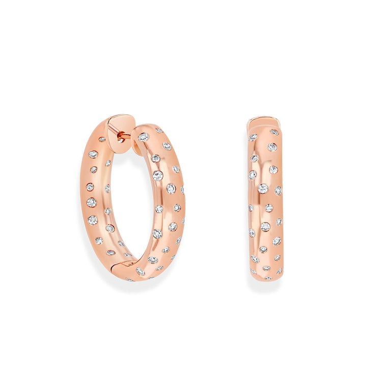 64Facets Cosmos gold and rose cut diamond hoop earrings