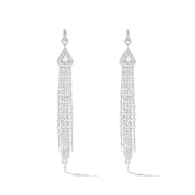 64facets rose cut diamond tassel earrings