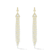 64facets rose cut diamond tassel earrings