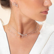 64Facets Rose Cut Diamond Necklaces with a Cluster of diamonds in the center and 18k gold chain